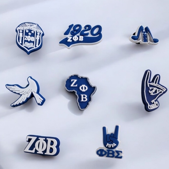Zeta Phi Beta Sorority Croc Charms - Picture 1 of 1